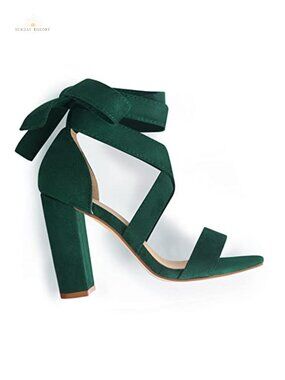 Women's Strappy Chunky Block Heel Lace-Up Sandals Casual Wedding Heels